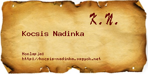 Kocsis Nadinka névjegykártya